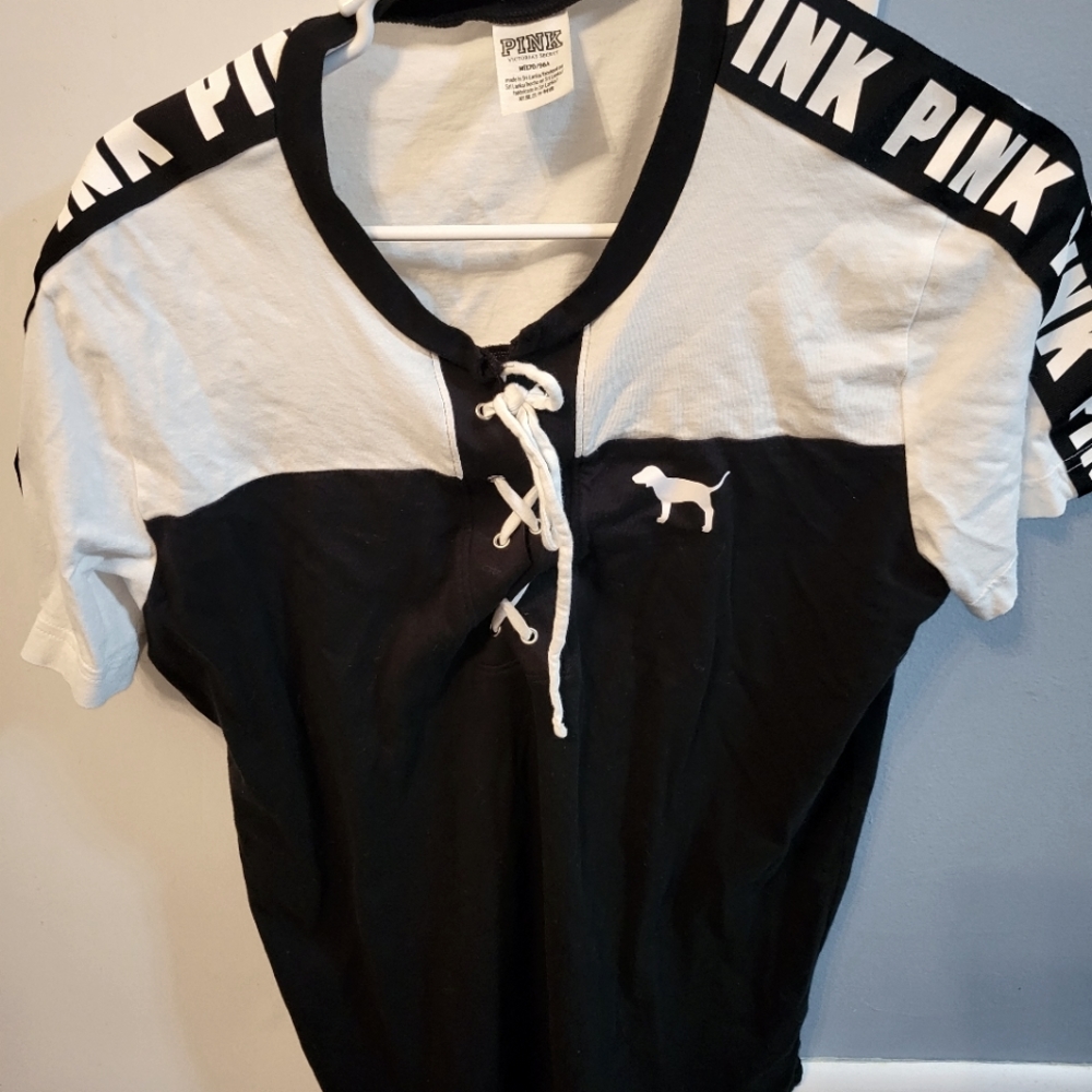 Victoria's Secret Black and White Jersey Shirt